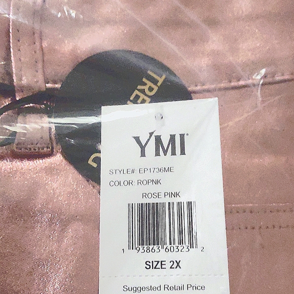 YMI COLLECTIONS Metallic Longleg Pants (Rose Pink) 2X - Picture 10 of 13